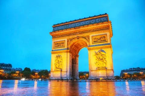 Arc de triomphe de l'etoile in paris Stock Photos