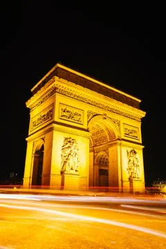 Arc de triomphe de l'etoile in paris Stock Photos