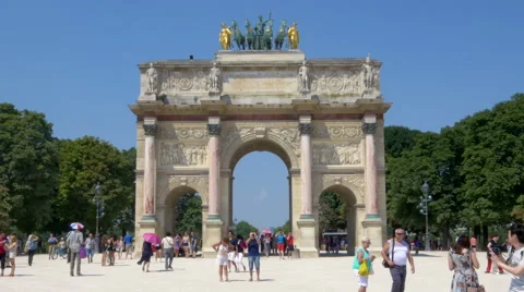Arc de Triomphe du Carrousel - Paris France Stock Footage 40730638