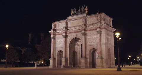 Arc de Triomphe du Carrousel at Night. 库存影片 118281201
