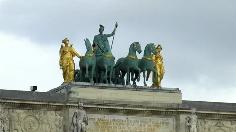 Arc de Triomphe du Carrousel in Paris, France. 스톡 동영상 146030037