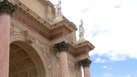 Arc de Triomphe du Carrousel Monument in Tuileries Garden Paris Video stock 342580372