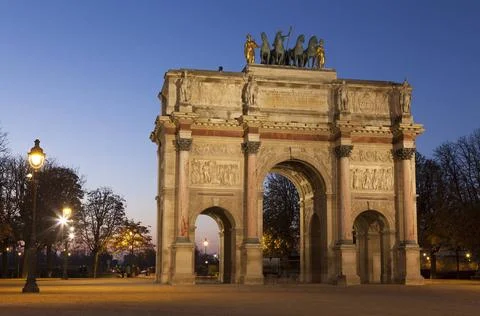 Arc de triomphe du carrousel, Paris, Ile-de-france, France Arc de triomphe... Stock-Fotos