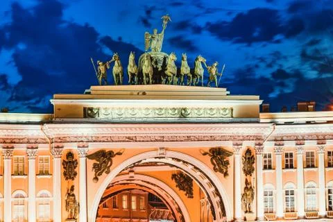 Arc de Triomphe of the General Headquarters Building on Palace Square. Saint  Stock Photos