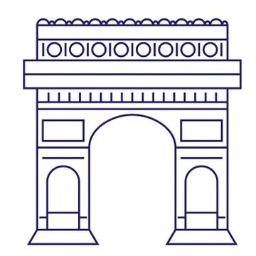 Arc de triomphe geometric illustration isolated on background Illustrazione stock