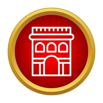 Arc de triomphe icon representing victory and travel 스톡 일러스트