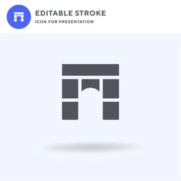 Arc De Triomphe icon vector, filled flat sign, solid pictogram isolated on white Illustrazione stock