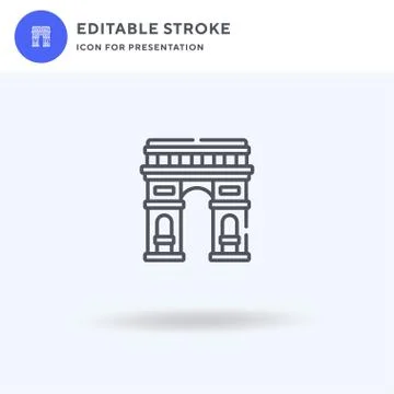 Arc De Triomphe icon vector, filled flat sign, solid pictogram isolated on white Stock Illustration