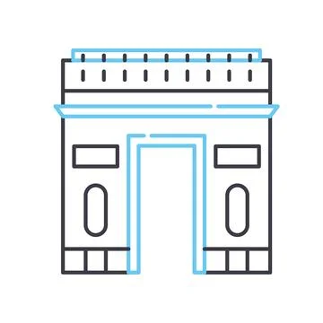 Arc de triomphe line icon, outline symbol, vector illustration, concept sign イラスト素材