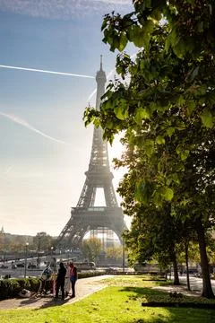 Arc de Triomphe located in Paris, in autumn scenery. Stock Photos