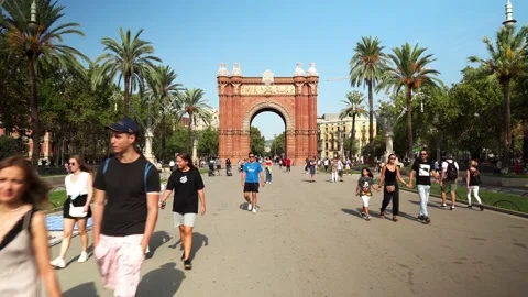 Arc de Triomphe monument in Barcelona Stock Footage 172075593