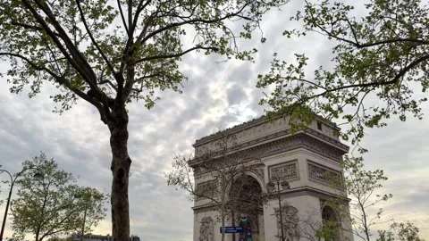 Arc de Triomphe monument in Paris France Stock Footage 336678455