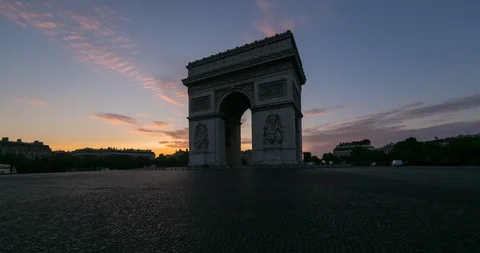 Arc de Triomphe Night to Day Time Lapse Vidéo 97256296