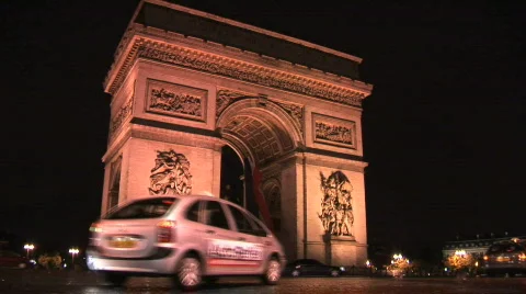 Arc de Triomphe Night Vídeo Stock 454036