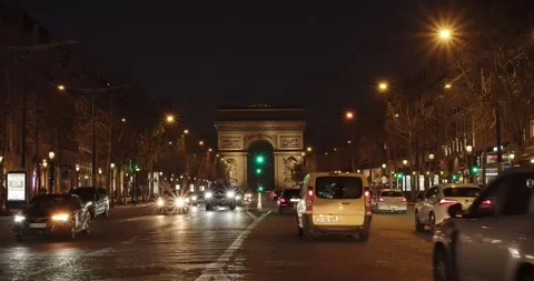 Arc de Triomphe at night Stock Footage 312232633