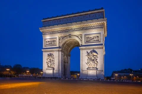 Arc de Triomphe by night Stock Photos