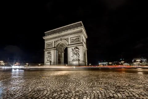 Arc de triomphe night view 스톡 사진