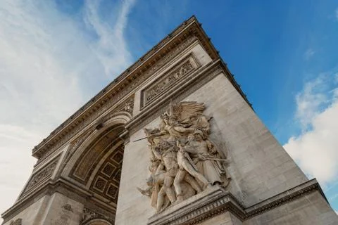 The Arc de Triomphe is one of the most famous monuments in Paris, France Stock Photos