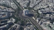 Arc De Triomphe Paris Aerial Stock Footage
