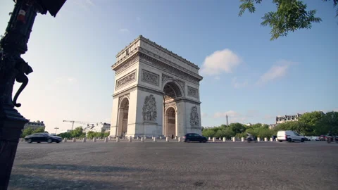 Arc de Triomphe Paris cityscape. 스톡 동영상 313785162