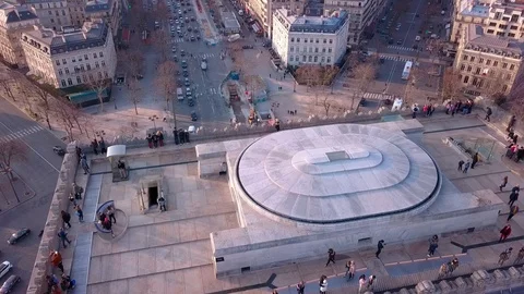 Arc de Triomphe Paris by drone in 4k Stock Footage