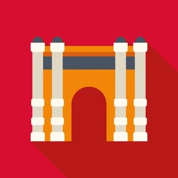 Arc de triomphe paris flat design icon Stock Illustration