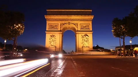Arc de Triomphe, Paris Stock Footage 7336610