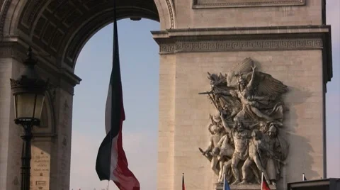 Arc de triomphe in Paris Stock Footage 8507187