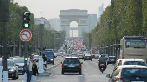 Arc de Triomphe in Paris Stock Footage 12565374