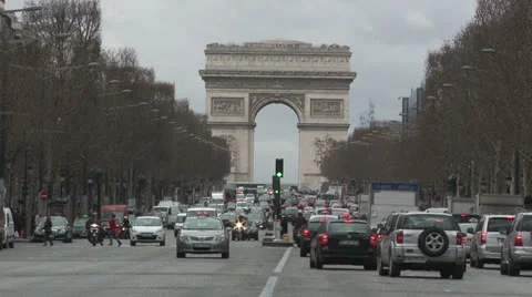 Arc de Triomphe in Paris Stock Footage 25783892