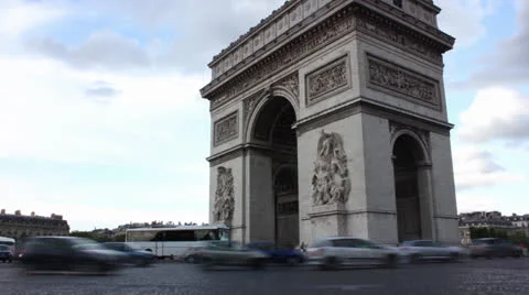 Arc de Triomphe in Paris Video stock 26144576