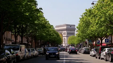 Arc de triomphe in Paris Stock Footage 64082147