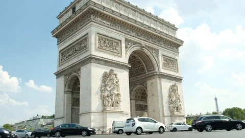 Arc de triomphe paris Stock Footage 93095304