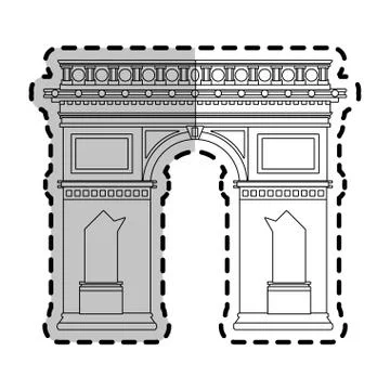 Arc de triomphe paris icon image Stock Illustration