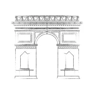 Arc de triomphe paris icon image Illustrazione stock