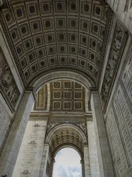 Arc de Triomphe in Paris, inside view Stock-Fotos