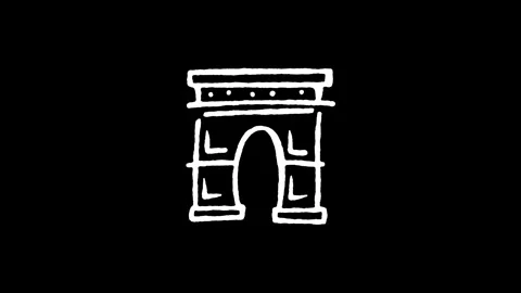 Arc De Triomphe Paris Landmark Icon Stock Footage 345593216