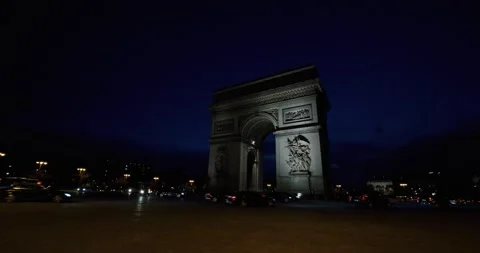Arc de triomphe Paris Night Stock-Footage 139541399