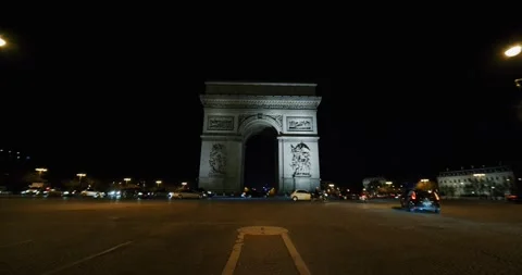 Arc de triomphe Paris Night Stock Footage 139541444