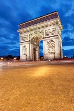 The Arc de Triomphe in Paris Stock Photos
