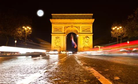 The Arc de Triomphe in Paris Stock Photos