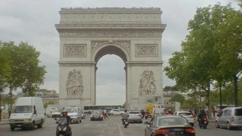 Arc de triomphe - Paris, place de la concorde Stock Footage 129043348