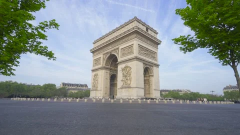 Arc de Triomphe in Paris. Sunrise Stock Footage 308993243