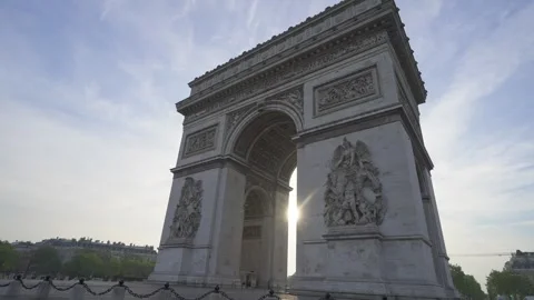 Arc de Triomphe in Paris. Sunrise Stock Footage 308993245