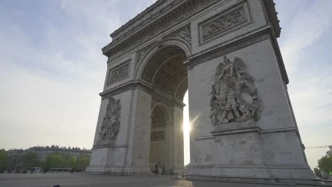 Arc de Triomphe in Paris. Sunrise Stock Footage 308993246