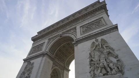 Arc de Triomphe in Paris. Sunrise Stock Footage 308993247