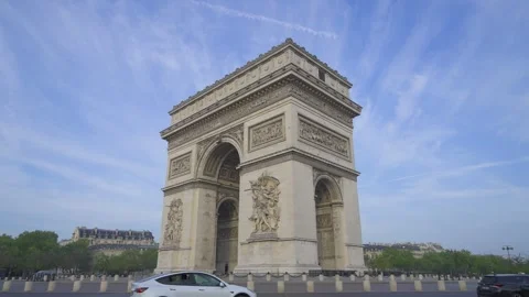Arc de Triomphe in Paris. Sunrise Stock Footage 308993249