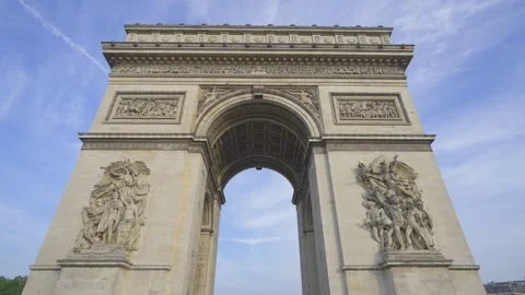 Arc de Triomphe in Paris. Sunrise Stock Footage 308993250