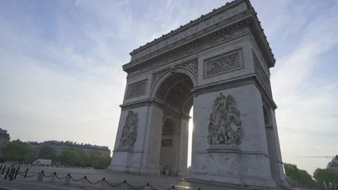 Arc de Triomphe in Paris. Sunrise Stock Footage 308993262