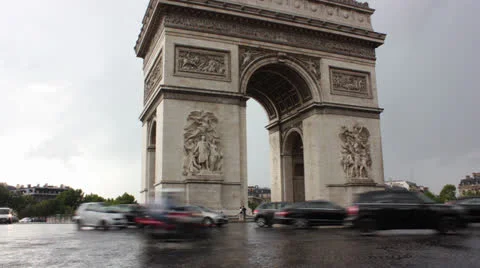 Arc de Triomphe Paris time lapse Video stock 26151517